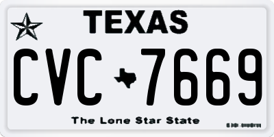 TX license plate CVC7669