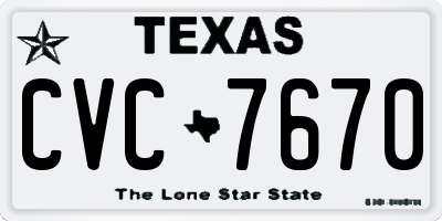 TX license plate CVC7670