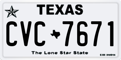 TX license plate CVC7671