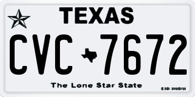 TX license plate CVC7672