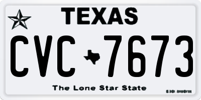 TX license plate CVC7673