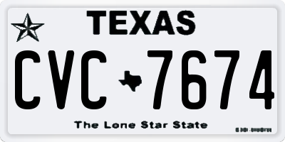 TX license plate CVC7674