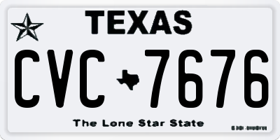 TX license plate CVC7676