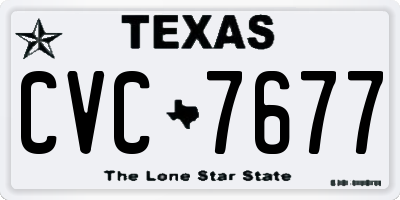 TX license plate CVC7677