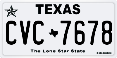 TX license plate CVC7678