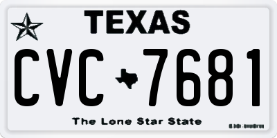 TX license plate CVC7681