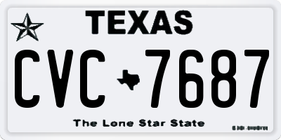 TX license plate CVC7687
