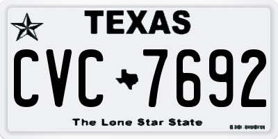 TX license plate CVC7692