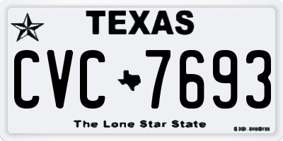 TX license plate CVC7693
