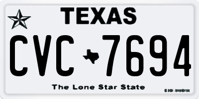 TX license plate CVC7694