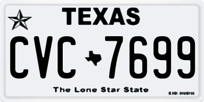 TX license plate CVC7699