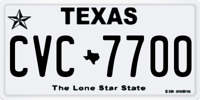 TX license plate CVC7700