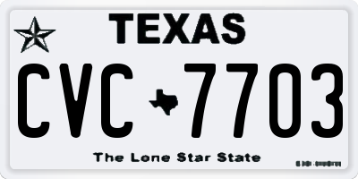 TX license plate CVC7703