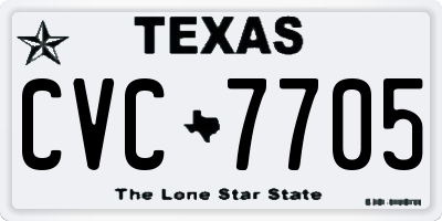 TX license plate CVC7705