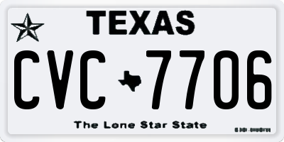 TX license plate CVC7706