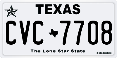TX license plate CVC7708