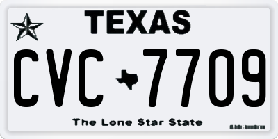 TX license plate CVC7709