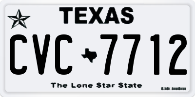 TX license plate CVC7712