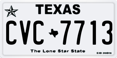 TX license plate CVC7713