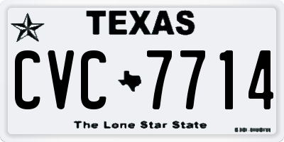 TX license plate CVC7714