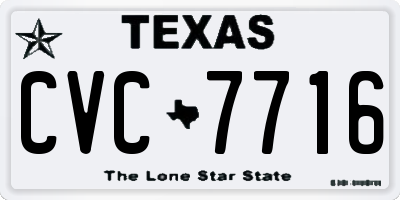 TX license plate CVC7716