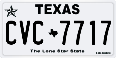 TX license plate CVC7717
