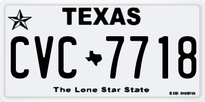 TX license plate CVC7718