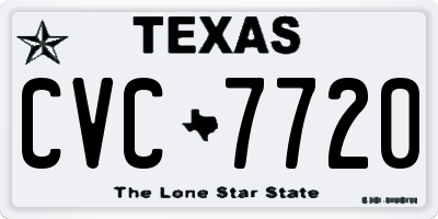 TX license plate CVC7720