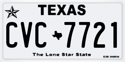 TX license plate CVC7721