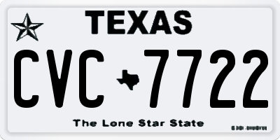 TX license plate CVC7722