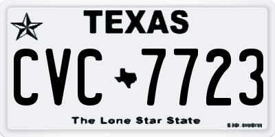 TX license plate CVC7723