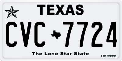 TX license plate CVC7724
