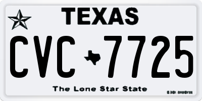 TX license plate CVC7725