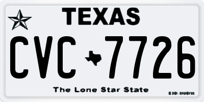 TX license plate CVC7726