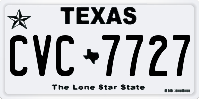 TX license plate CVC7727