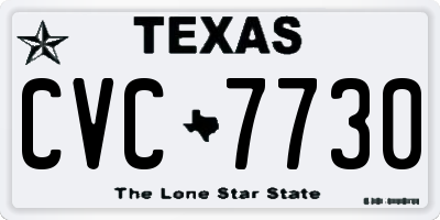 TX license plate CVC7730