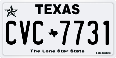 TX license plate CVC7731