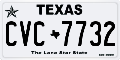 TX license plate CVC7732