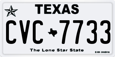 TX license plate CVC7733