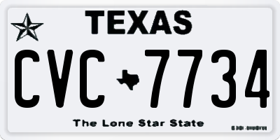 TX license plate CVC7734
