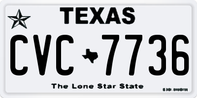 TX license plate CVC7736