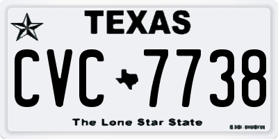 TX license plate CVC7738