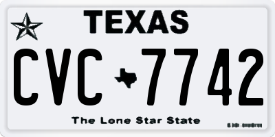 TX license plate CVC7742