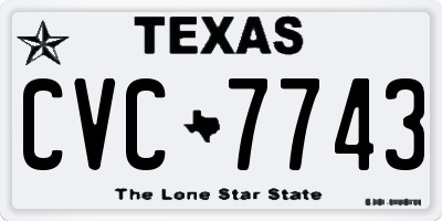 TX license plate CVC7743