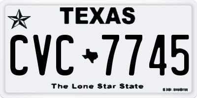 TX license plate CVC7745