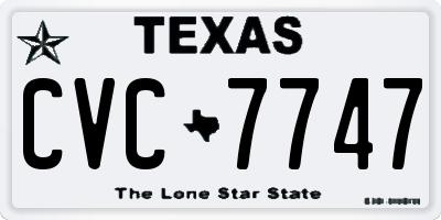 TX license plate CVC7747