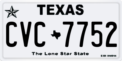 TX license plate CVC7752