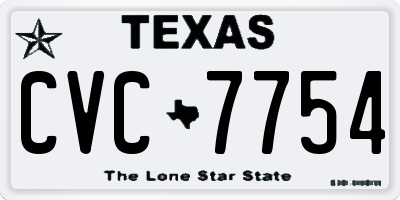 TX license plate CVC7754