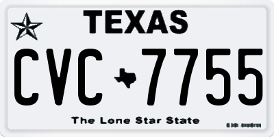 TX license plate CVC7755