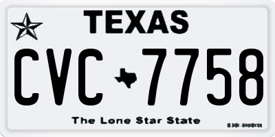 TX license plate CVC7758
